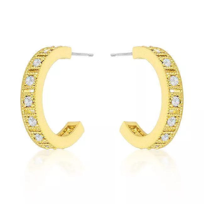 Roma Goldtone Finish Hoop Earrings
