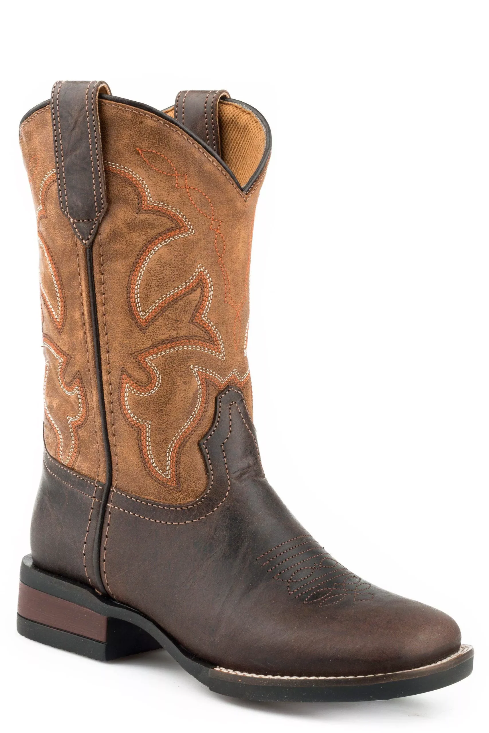 ROPER LITTLE ROPER BOYS MEDIUM TAN BURNISHED LEATHER