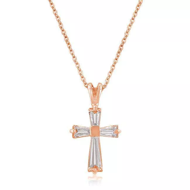 Rose Gold Plated Cross Necklace