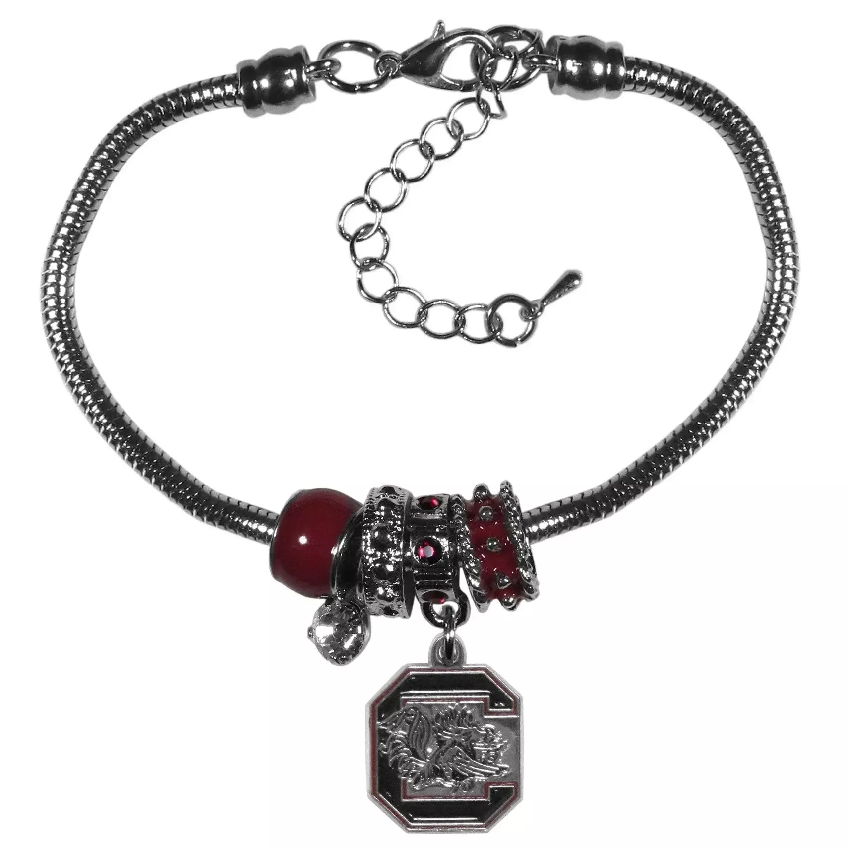 S. Carolina Gamecocks Euro Bead Bracelet