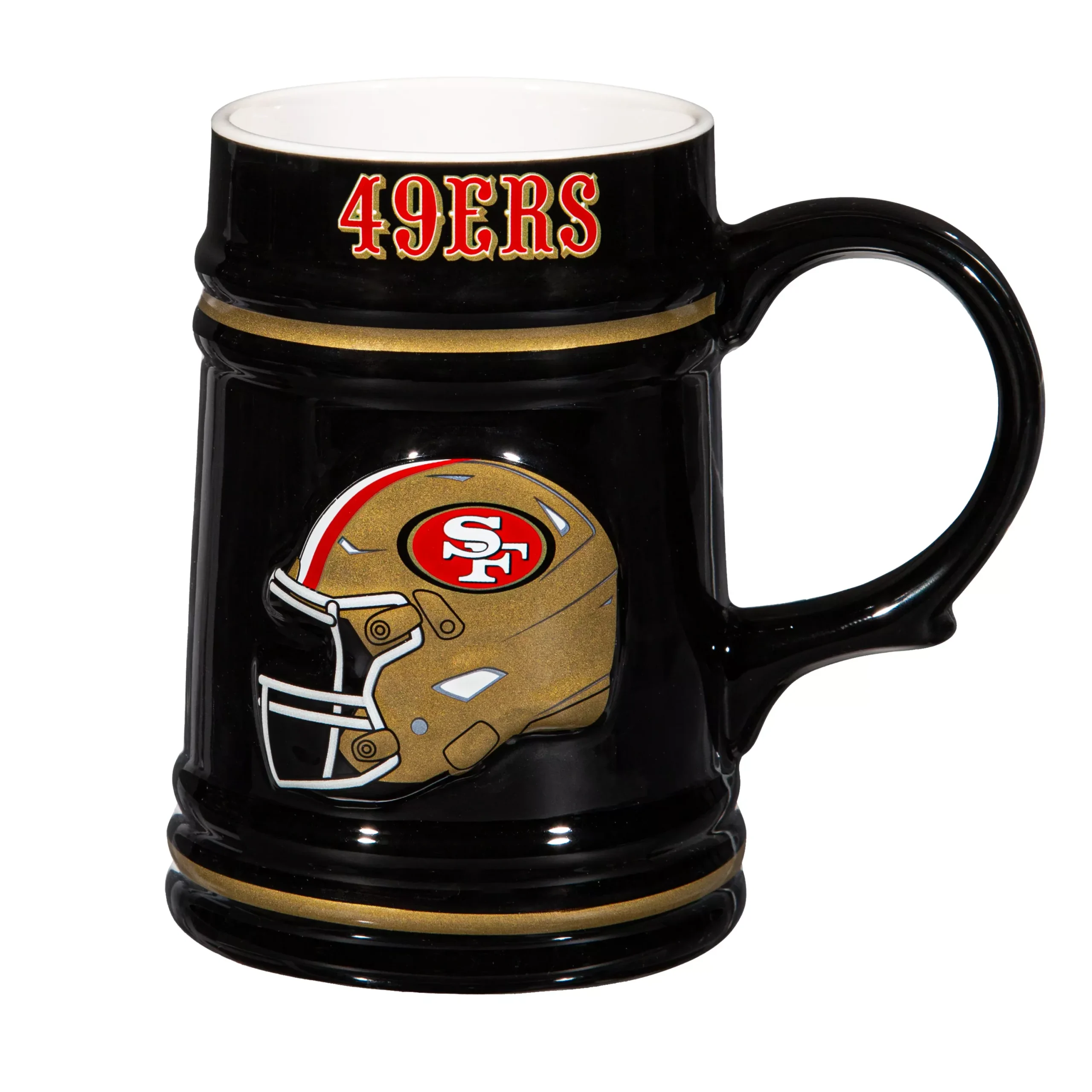 SAN FRANCISCO 49ERS 24OZ CERAMIC STEIN CUP WITH GIFT BOX
