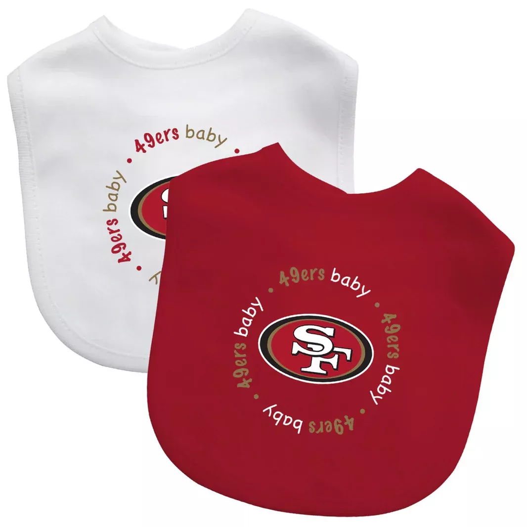 SAN FRANCISCO 49ERS BABY BIBS – 2 PACK – RED/WHITE