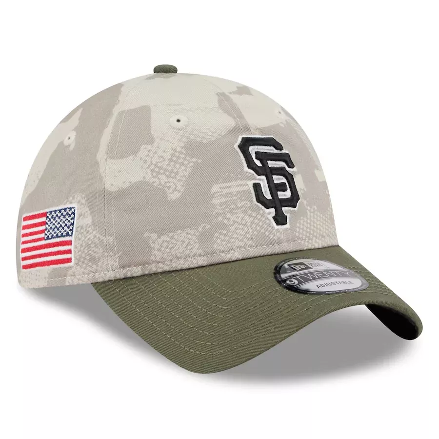 SAN FRANCISCO GIANTS 2025 MLB ARMED FORCES 9TWENTY ADJUSTABLE HAT - STONE/OLIVE