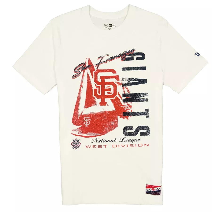 SAN FRANCISCO GIANTS MEN'S THROWBACKHAT FLASH T-SHIRT - CHROME WHITE