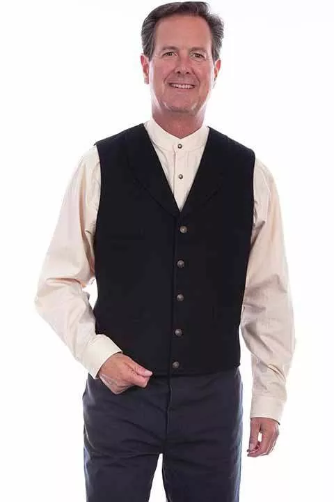 Scully 4 Pocket Wool Blend Vest Black