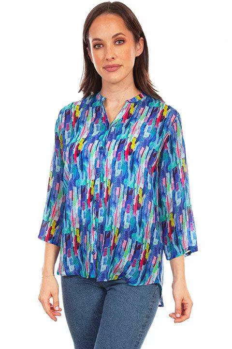 Scully Button Up Print Blouse
