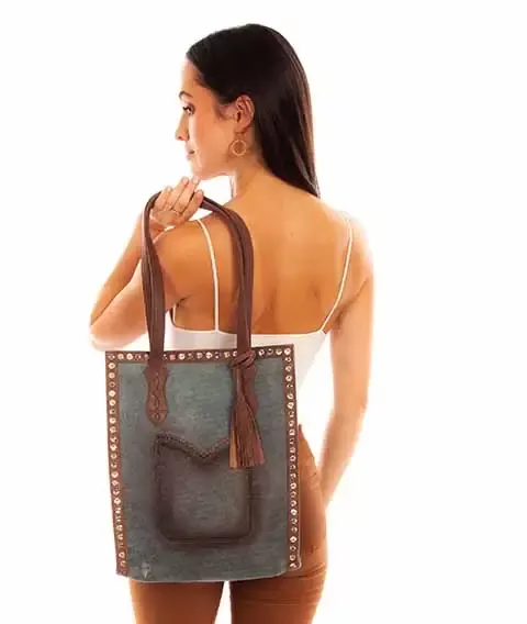 Scully Leather Turquoise Ladies Handbag