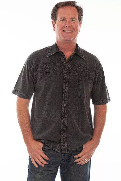 Scully Running Horses Embroidered Shirt