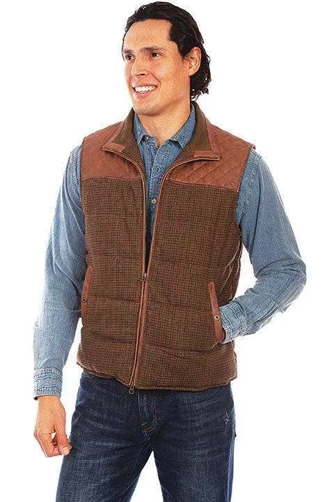 Scully Vintage Brown Quilted Vest