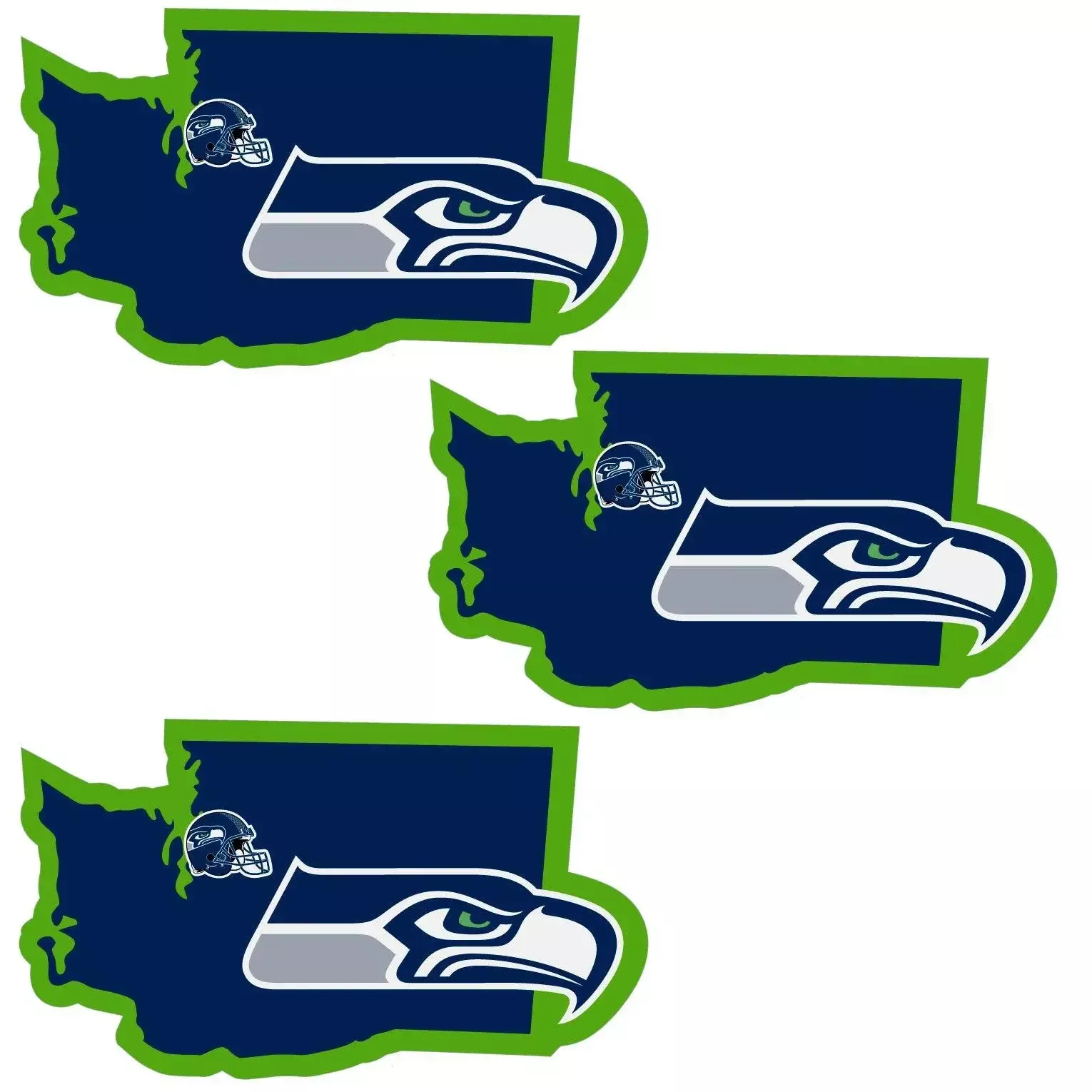 Seattle Seahawks Home State Decal, 3pk