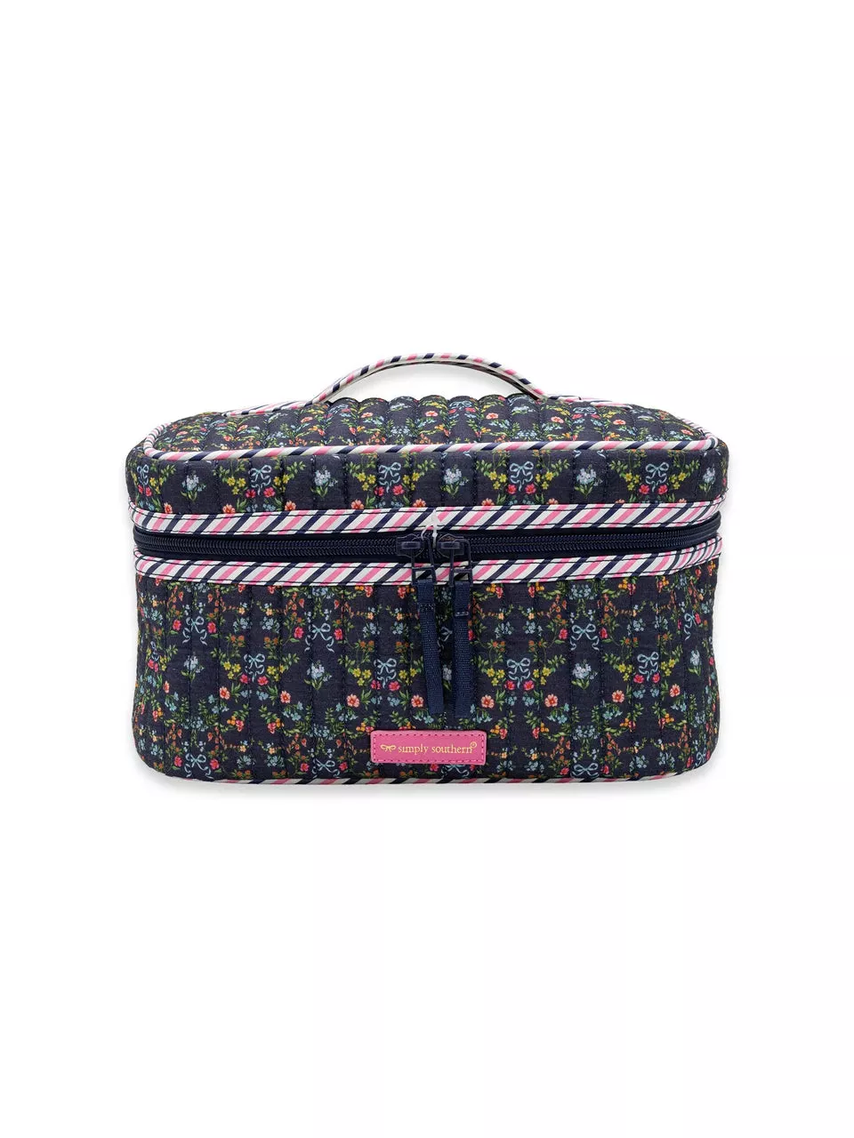 Simply Southern Quilted Makeup Case - Ribbon Flower