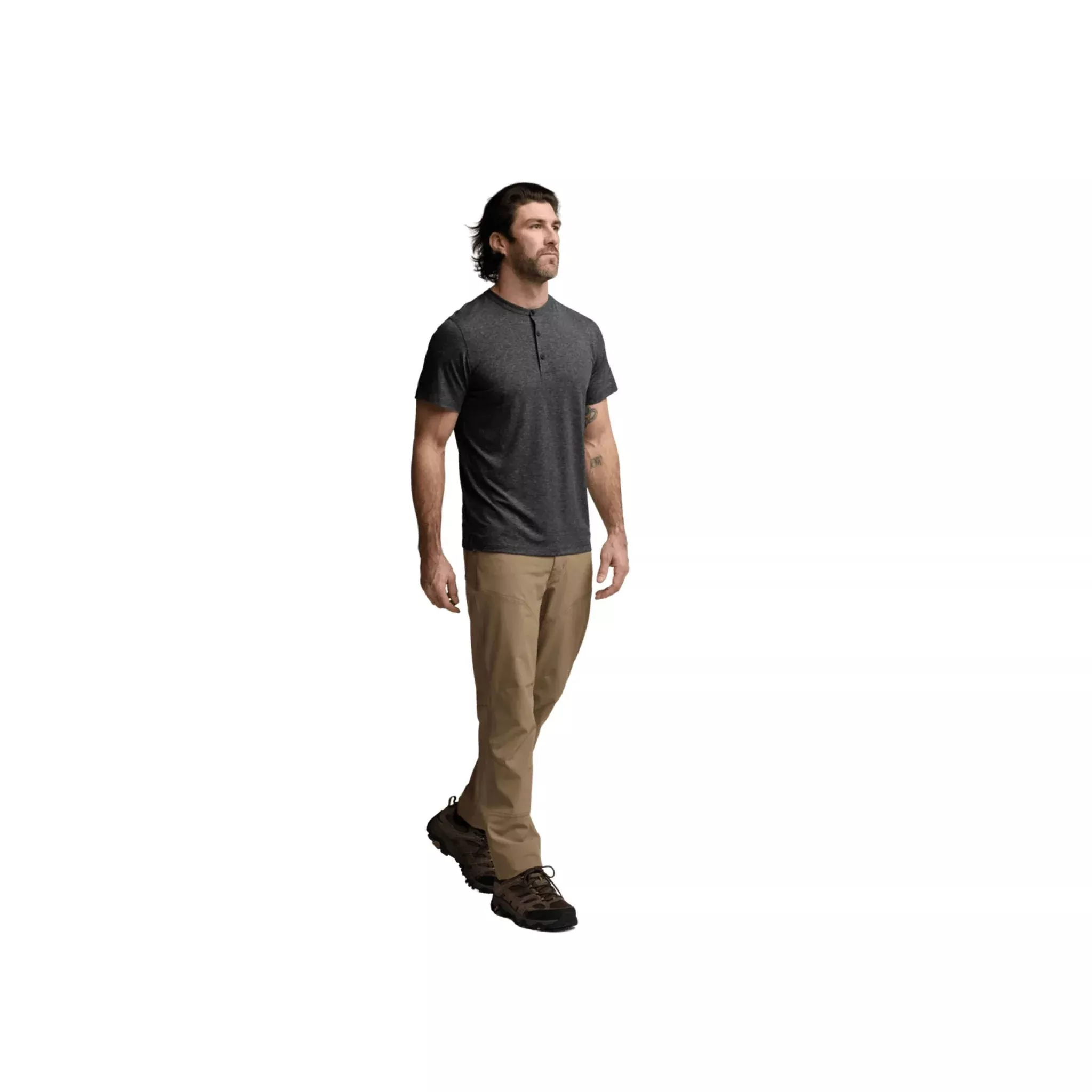 Sitka Men’s Essential SS Henley – Obsidian Heather