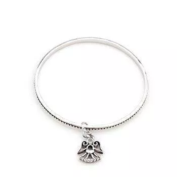 Solitaire Angel Charm Bangle