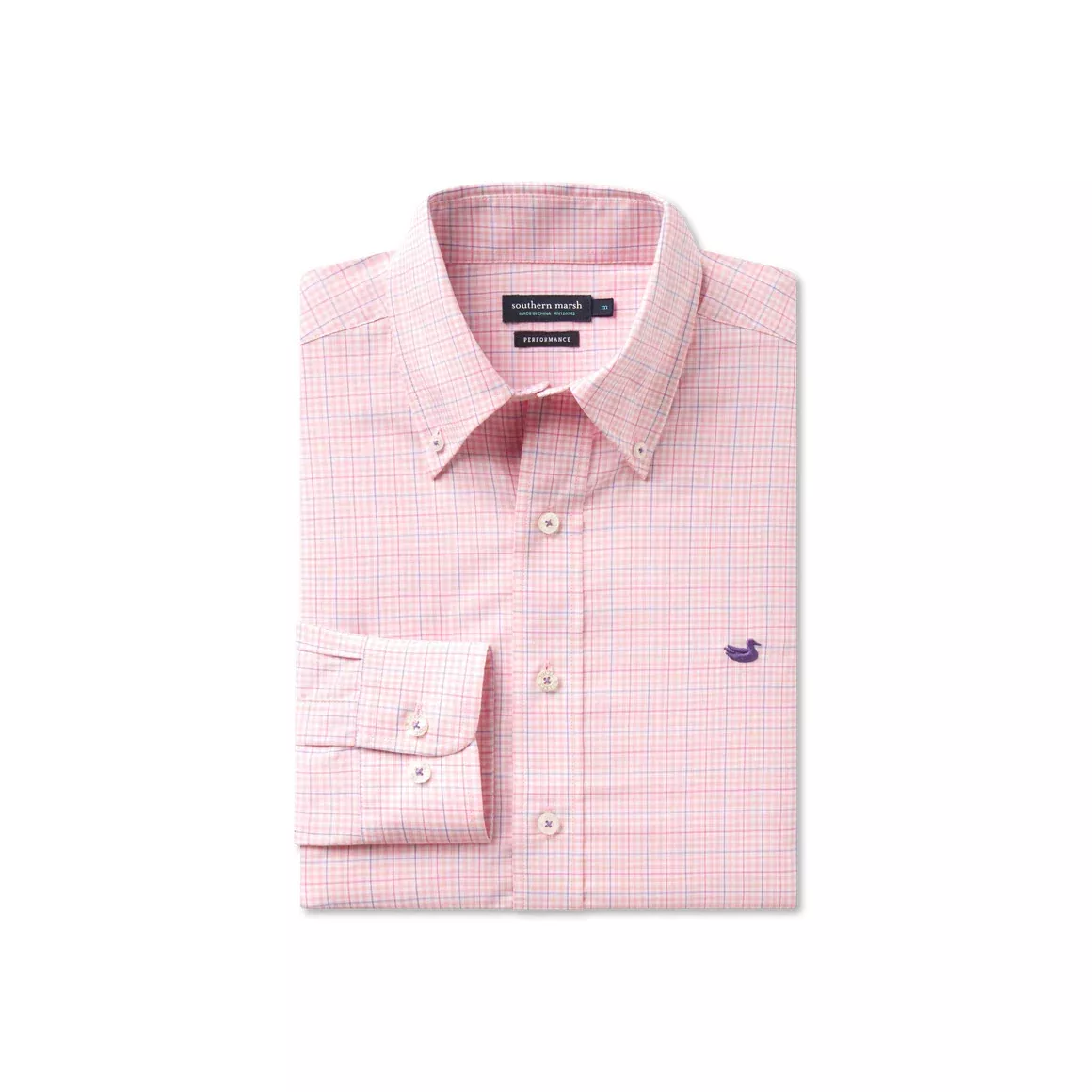 Southern Marsh Men's Dyer Performance Gingham Dress Shirt