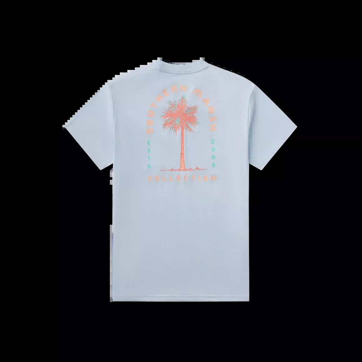 Southern Marsh Men's Seawash Tee - Palmetto Arch - Mist Blue