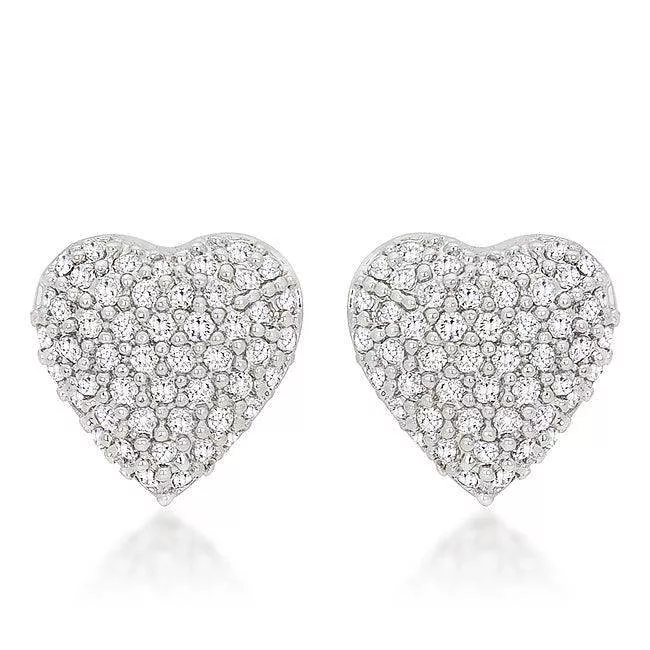 Special Pave Heart Earrings
