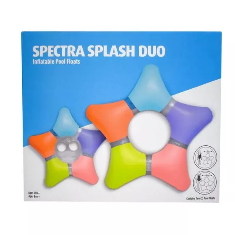 Spectra Splash Duo Inflatable Star-Ring Pool Floats – 2 Piece Set