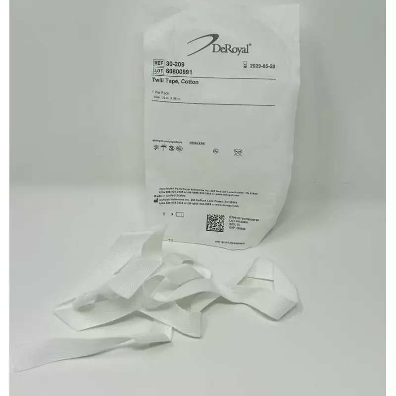 Sterile Cotton Twill Tape (1/2 x 36) | Pre-Cut