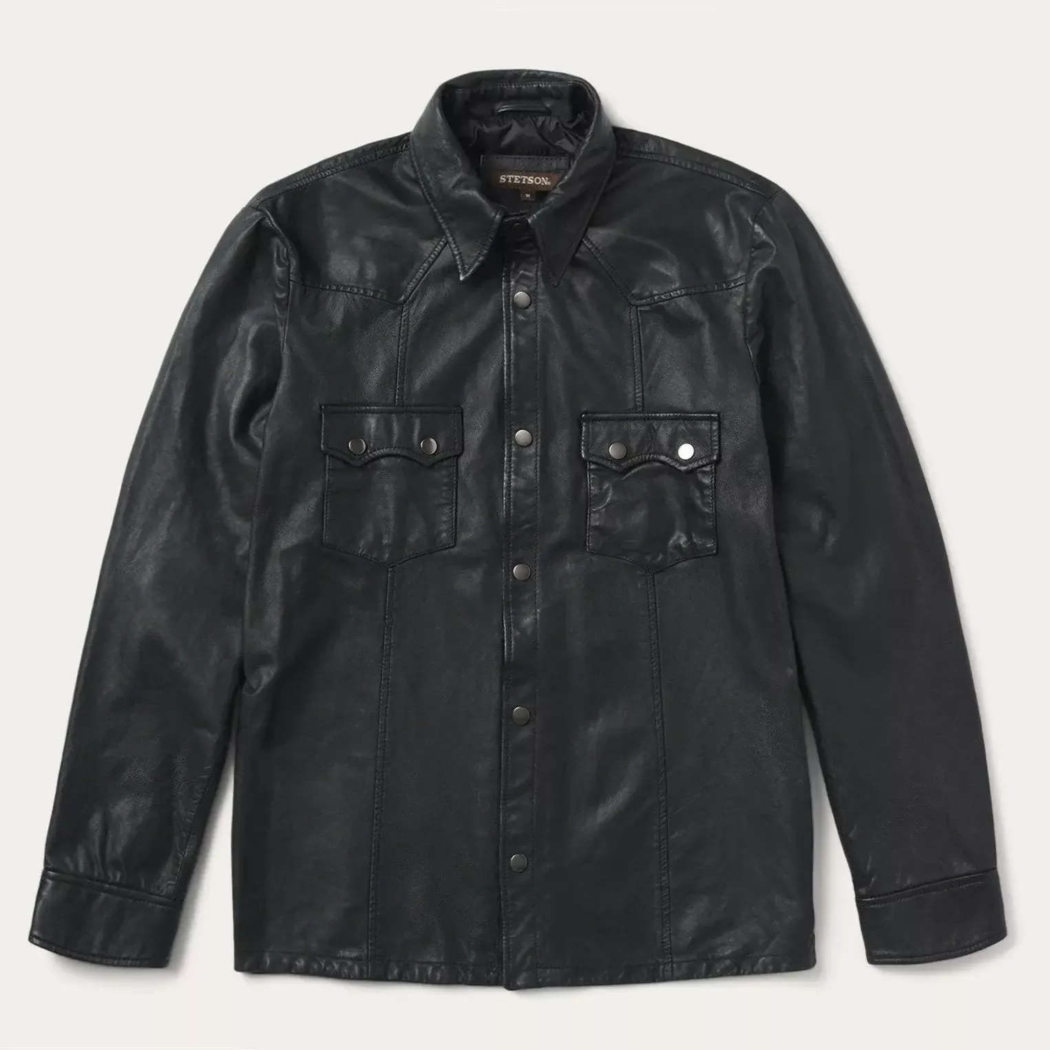 Stetson Black Leather Shirt Jacket