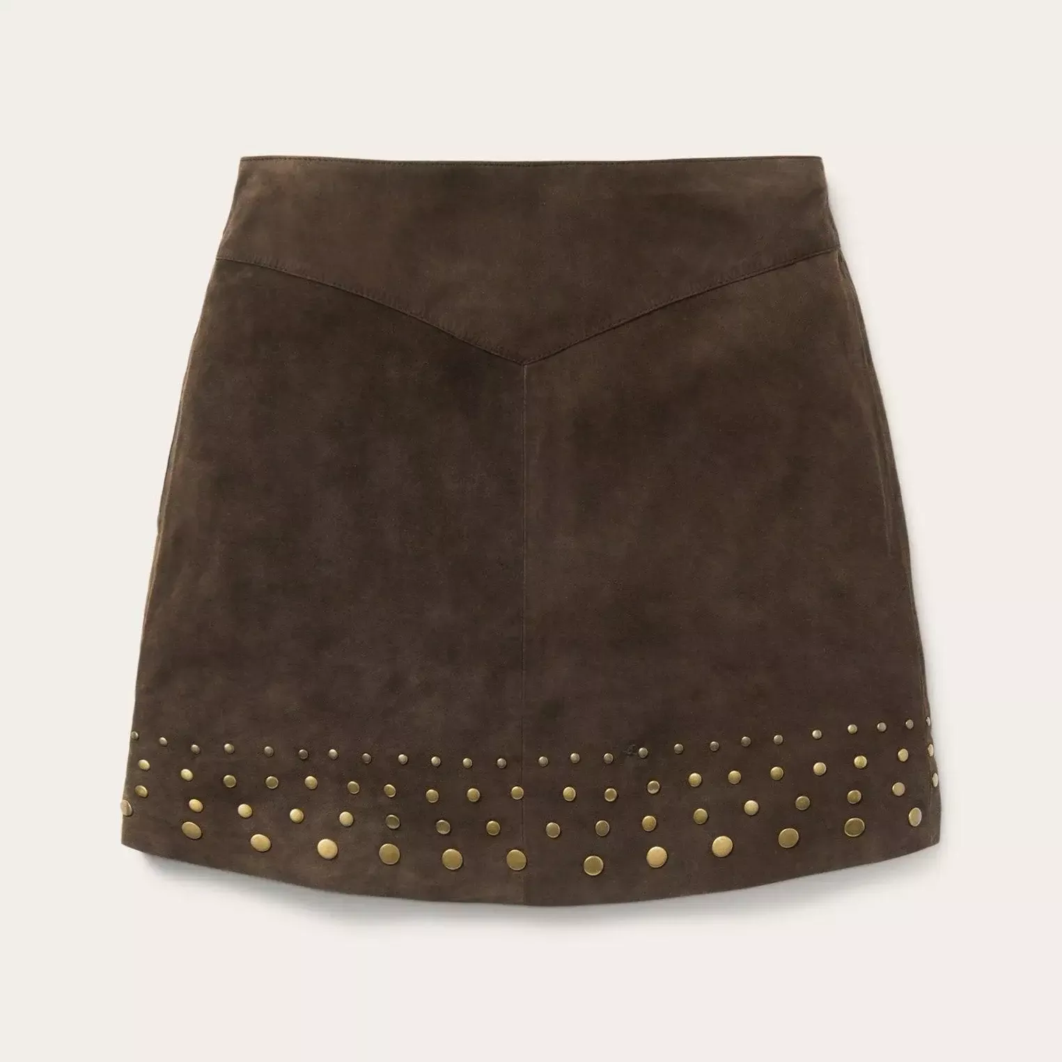 Stetson Lamb Suede Skirt with Nailheads