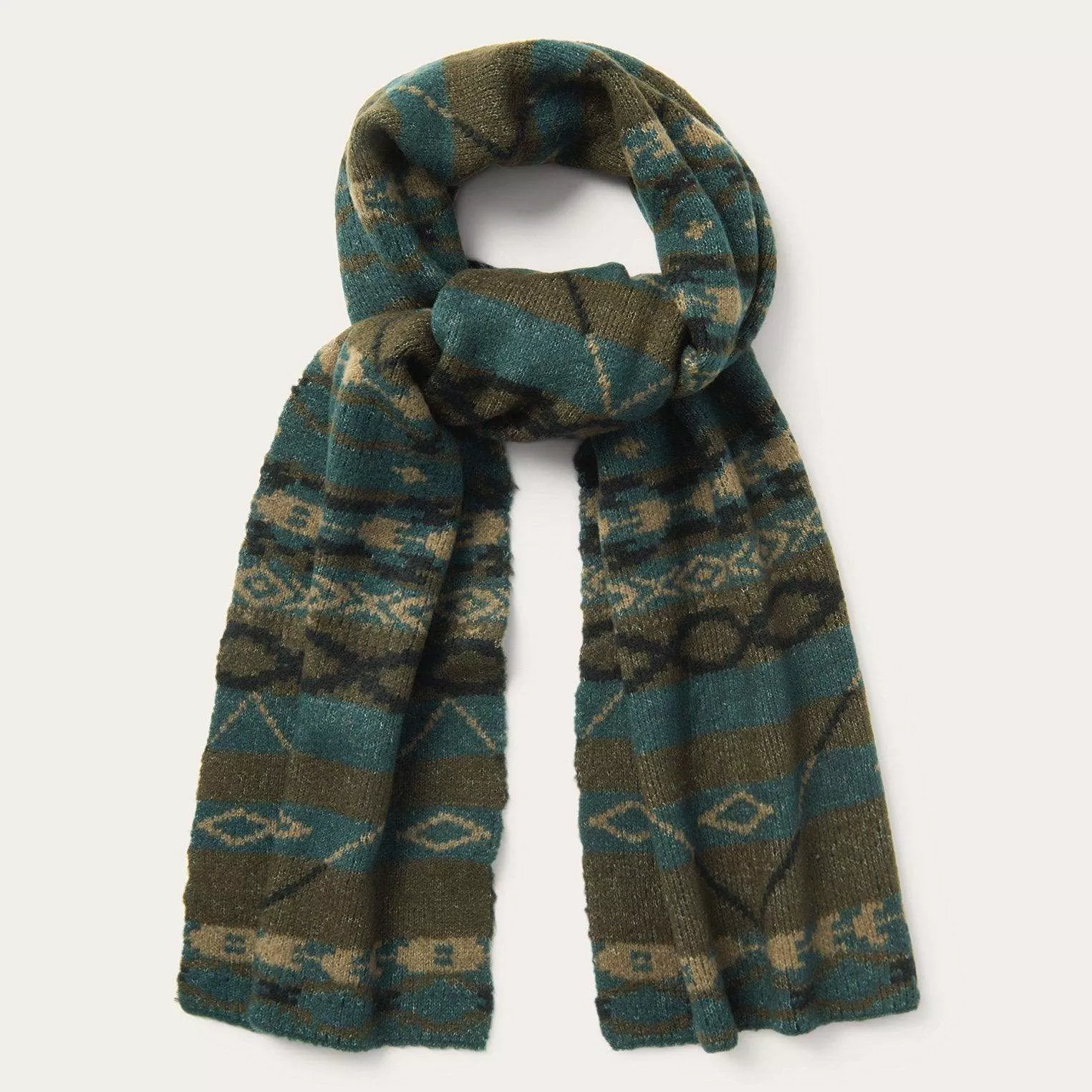 Stetson Olive Aztec Striped Scarf