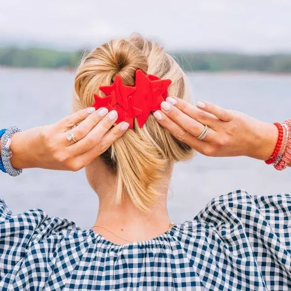 Teleties Red Shooting Star Large Flat Hair Clip