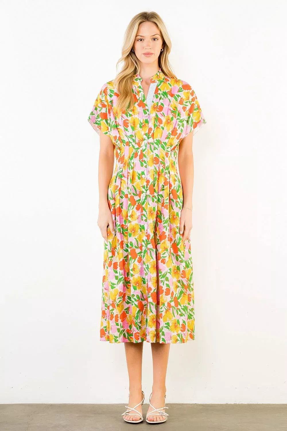 THML Women’s Floral Button Down Dress