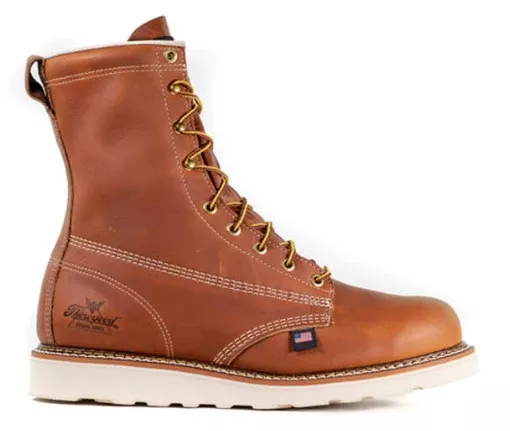 Thorogood American Heritage – 8″ Tobacco Plain Toe MAXWear Wedge
