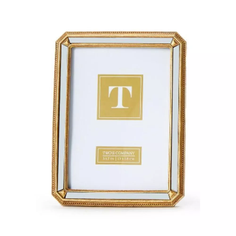 Two’s Company 5×7 Beveled Mirror Photo Frame
