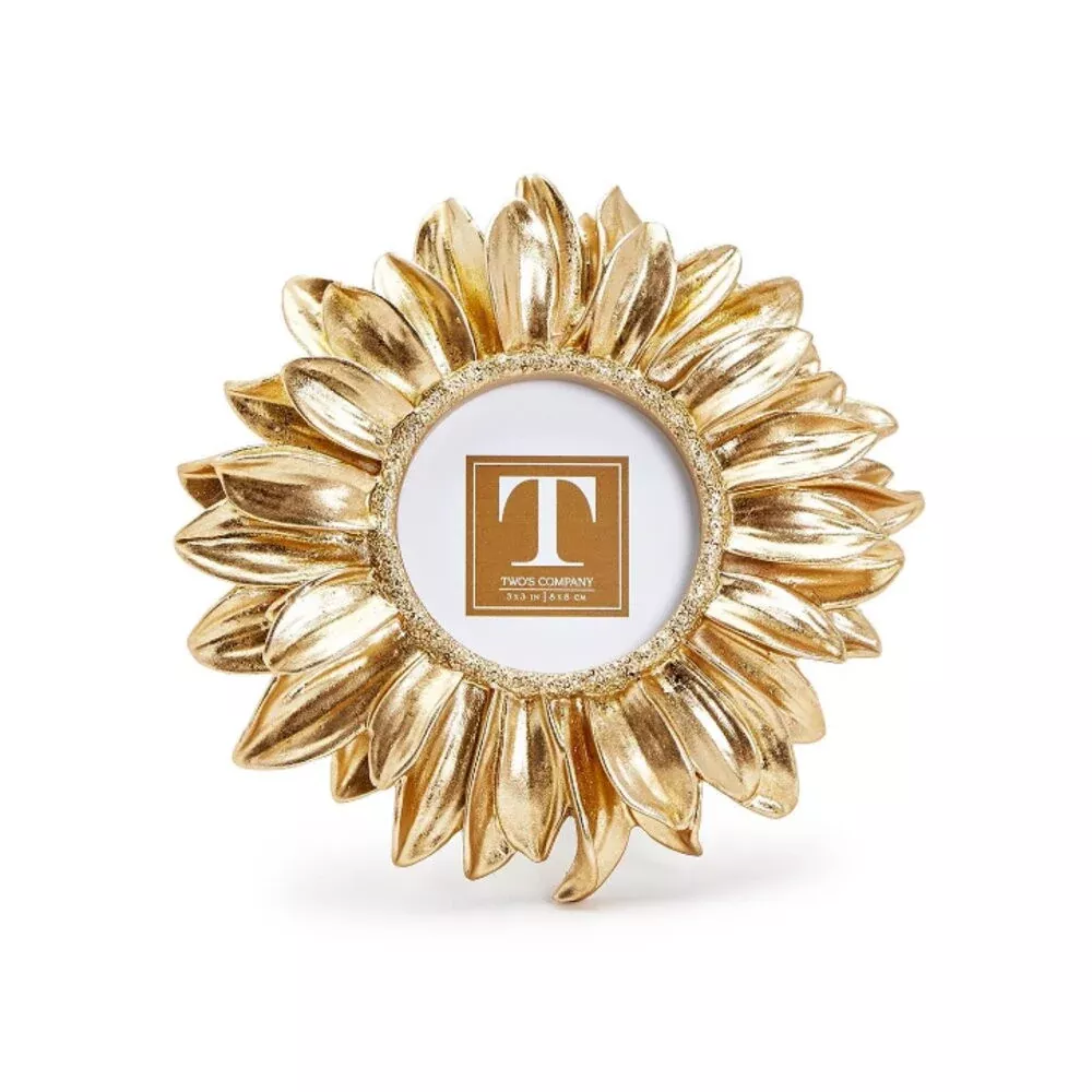 Two’s Company Gold Sunflower Frame