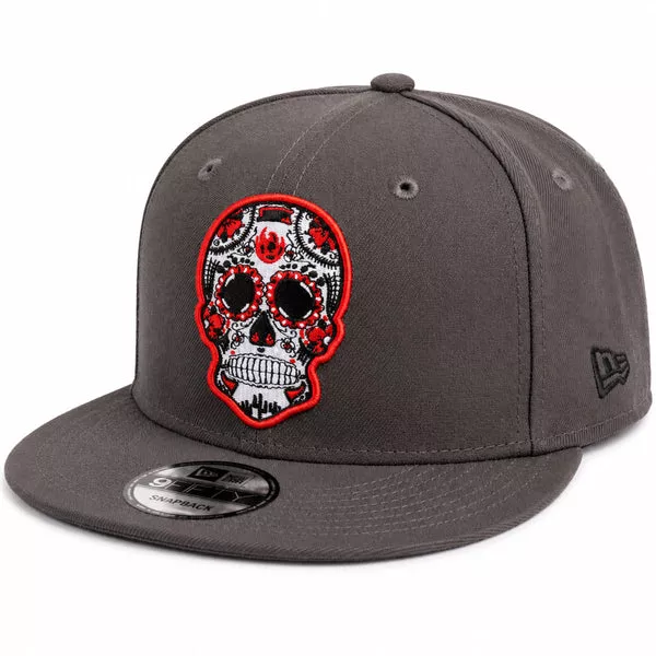 USL Phoenix Rising New Era Red Outline Skull 9FIFTY Snapback Hat- Graphite