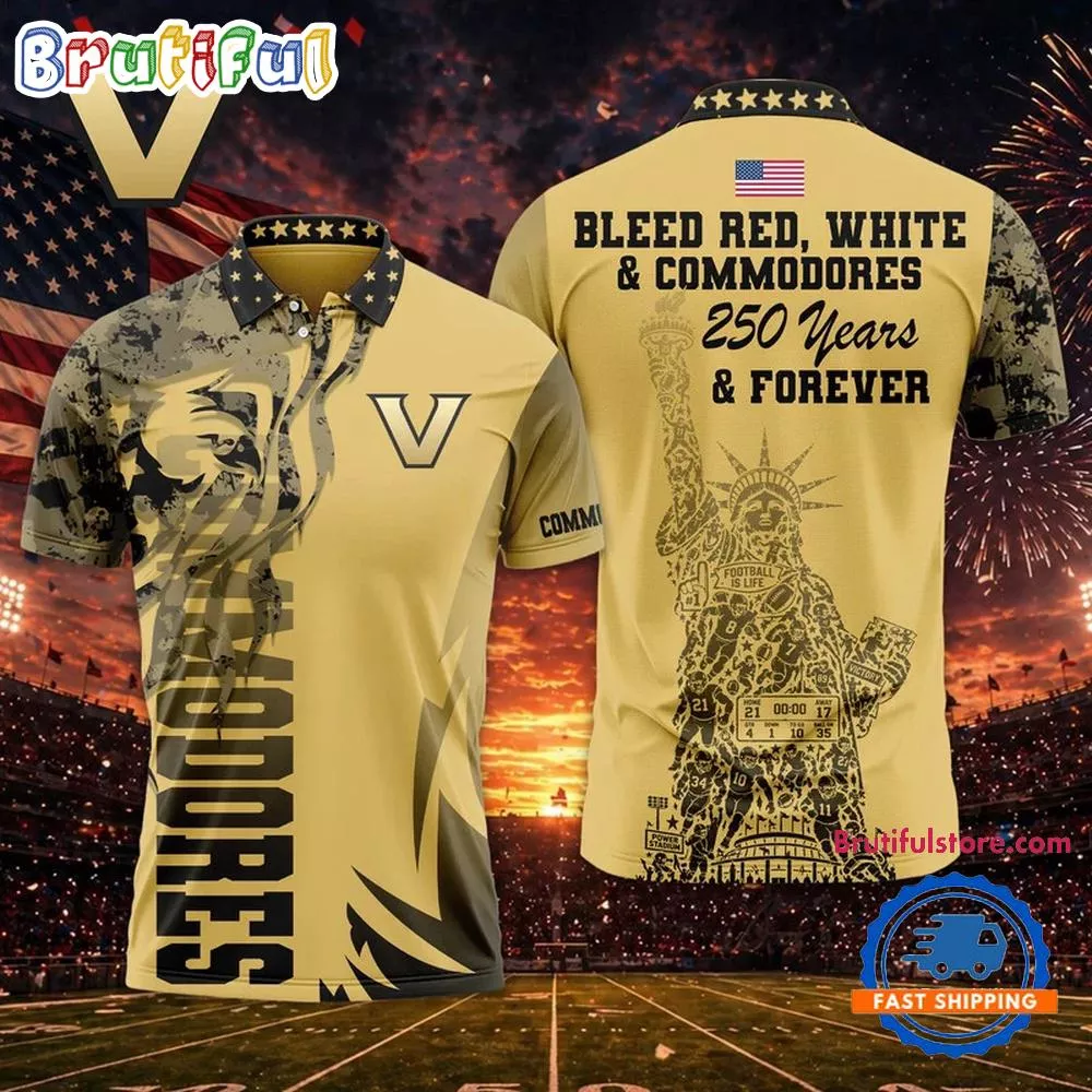 Vanderbilt Commodores 2026 NCAA Independance Day Design Polo Shirt