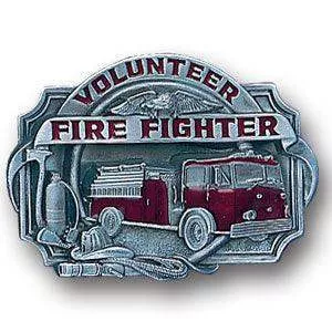 Volunteer Firefighter Enameled Belt Buckle