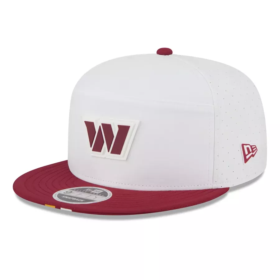 WASHINGTON COMMANDERS 2025 NFL TRAINING CAMP 9FIFTY SPLIT PANEL SNAPBACK HAT - WHITE