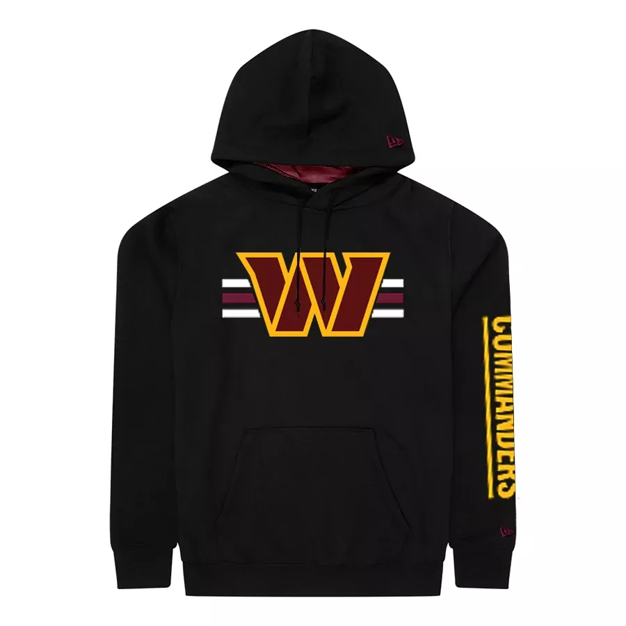 WASHINGTON COMMANDERS MEN’S 2023 SIDELINE PULLOVER HOODED SWEATSHIRT – BLACK