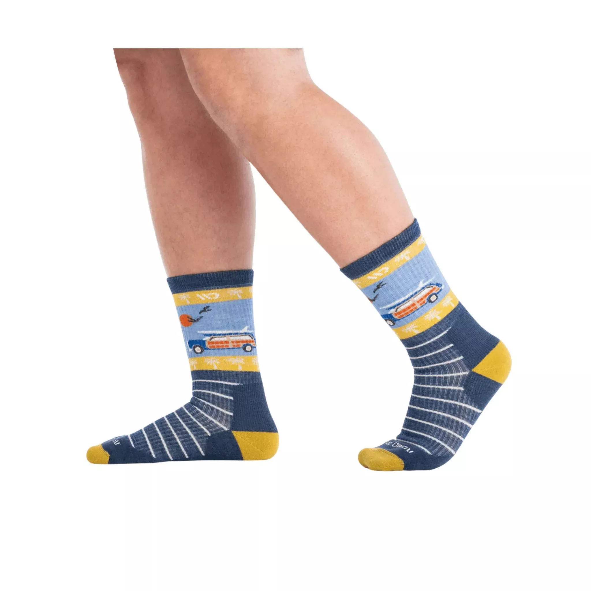 Wide Open Men's Way Back Cushioned Crew Socks - Denim