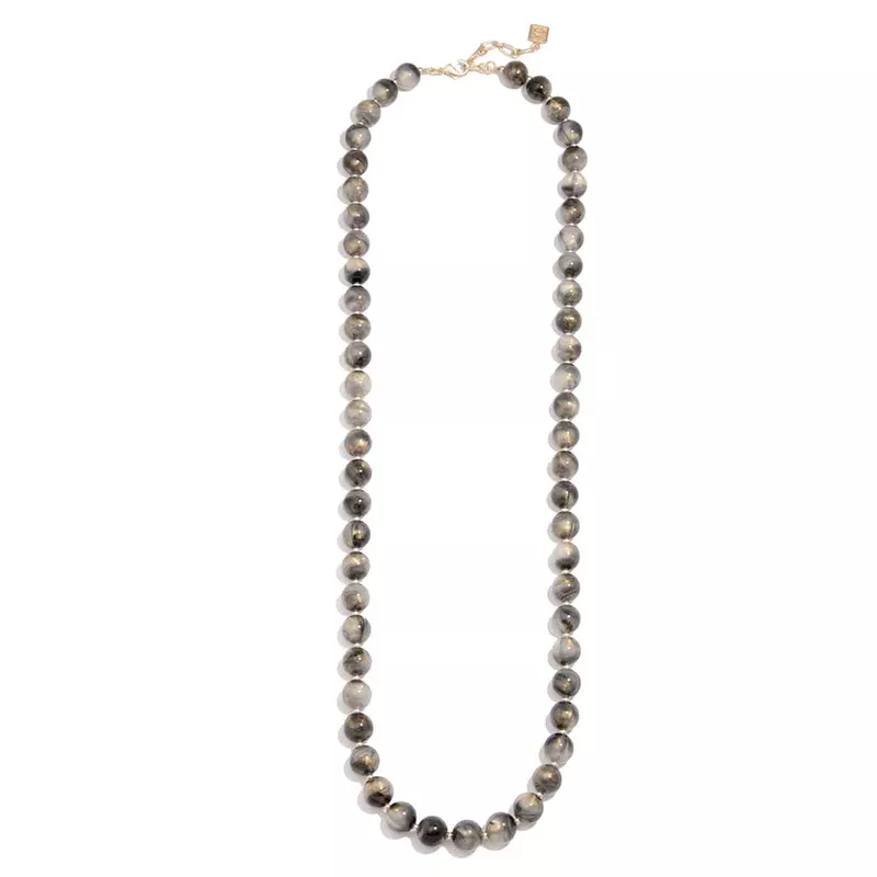 Zenzii Iridescent Beaded Long Necklace