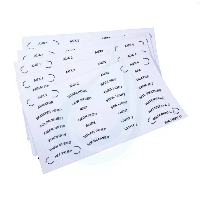 Zodiac JPS 4-Function Spa Side Remote Decal Set (5400)
